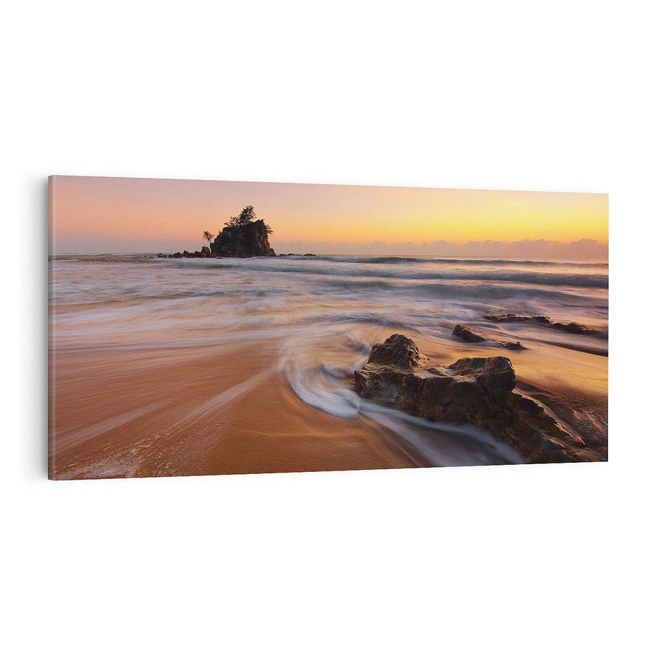 Obraz na płótnie 120x60 - Skały nad morzem - morze, plaża