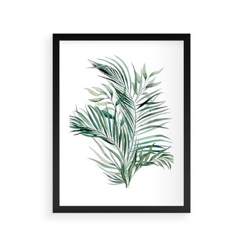 Plakat w ramie 30x40 - Blask Natury - złote, liście - rama czarna