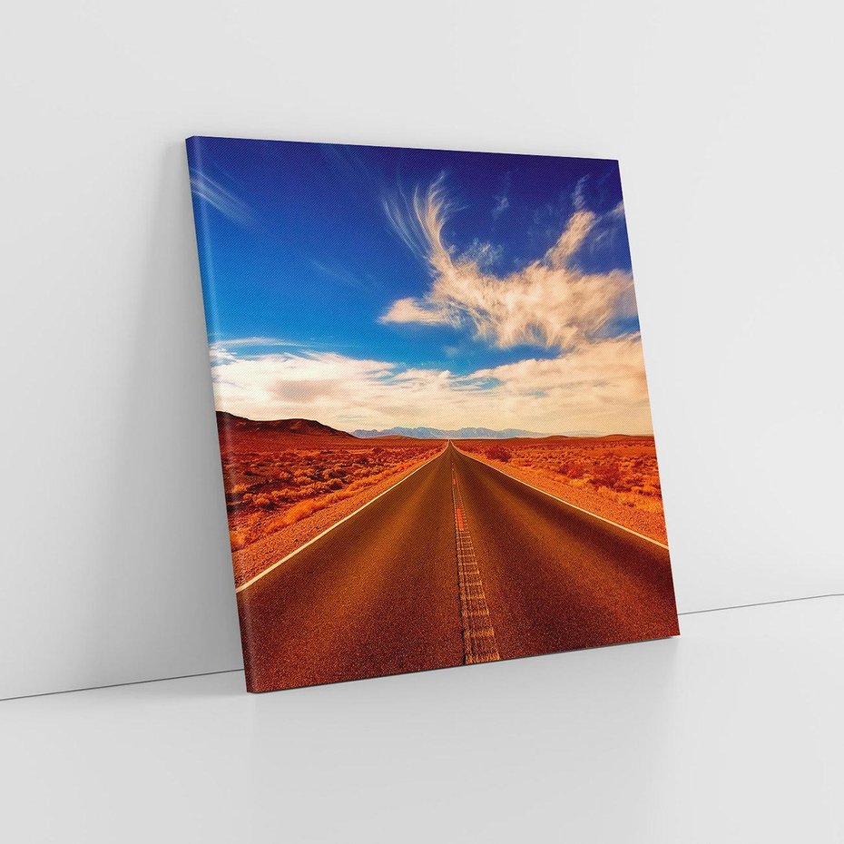 Obraz na płótnie 50x50 - Przygoda na pustynnej drodze - droga, pustynia