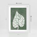 Plakat w ramie 30x40 - Migotliwe Wnętrze Zieleni - zielony plakat, roślinne motywy - rama biała