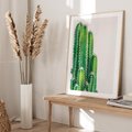 Plakat w ramie 30x40 - Minimalistyczne Kaktusy na Białym Tle - kaktusy, minimalistyczna fotografia - rama drewno