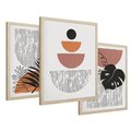 Zestaw obrazy w ramie 30x40 galeria - Skandynawski, liście, geometria - rama drewno