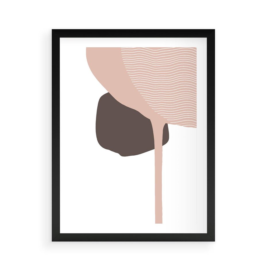 Plakat w ramie 50x70 - Wibracje Odbić Plam - abstrakcyjny obraz, rozlewające się plamy - rama czarna