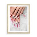 Plakat w ramie 50x70 - Paznokcie jak dzieło sztuki - paznokcie, manicure - rama drewno
