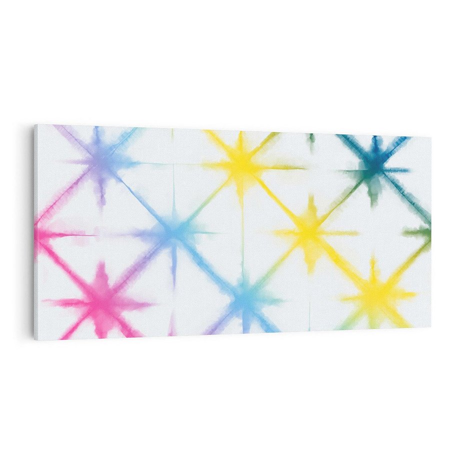 Obraz na płótnie 100x50 - Wibracje podświadomego hałasu - tęczowe kolorowe plamy, wybuchy