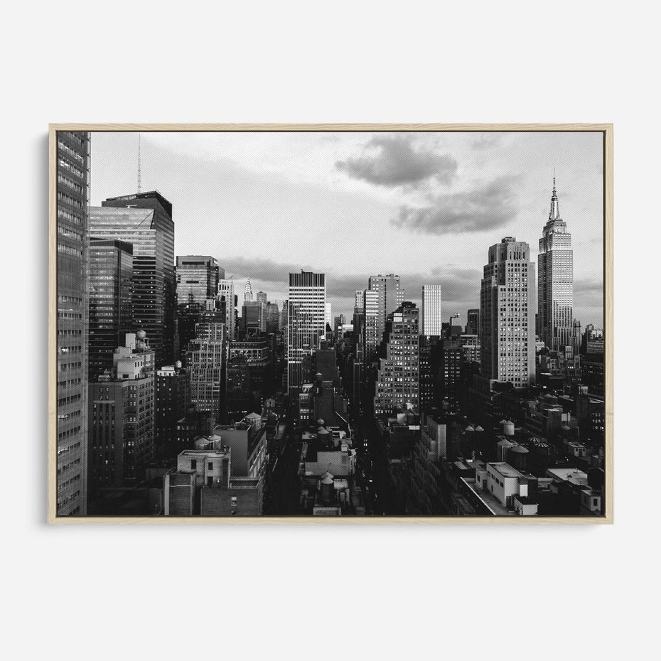 Obraz w ramie 120x80 - Wibracje Miejskiego Życia - miasto, wieżowce - rama drewno