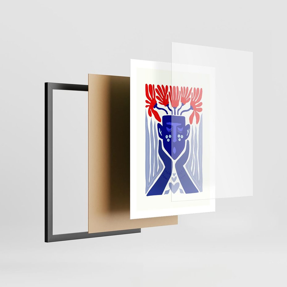 Plakat w ramie 50x70 - Nowoczesne Wcielenie Boho - etniczna maska, boho styl - rama czarna