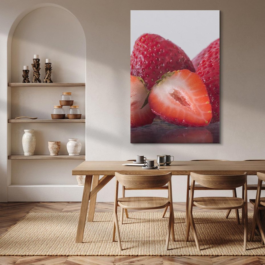 Obraz na płótnie 80x120 - Truskawki Słodki Raj - truskawki, owoce