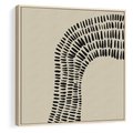Obraz w ramie 80x80 - Migotliwa Innowacyjna Ekspresja - boho plakat, czarne kropki kreski - rama drewno