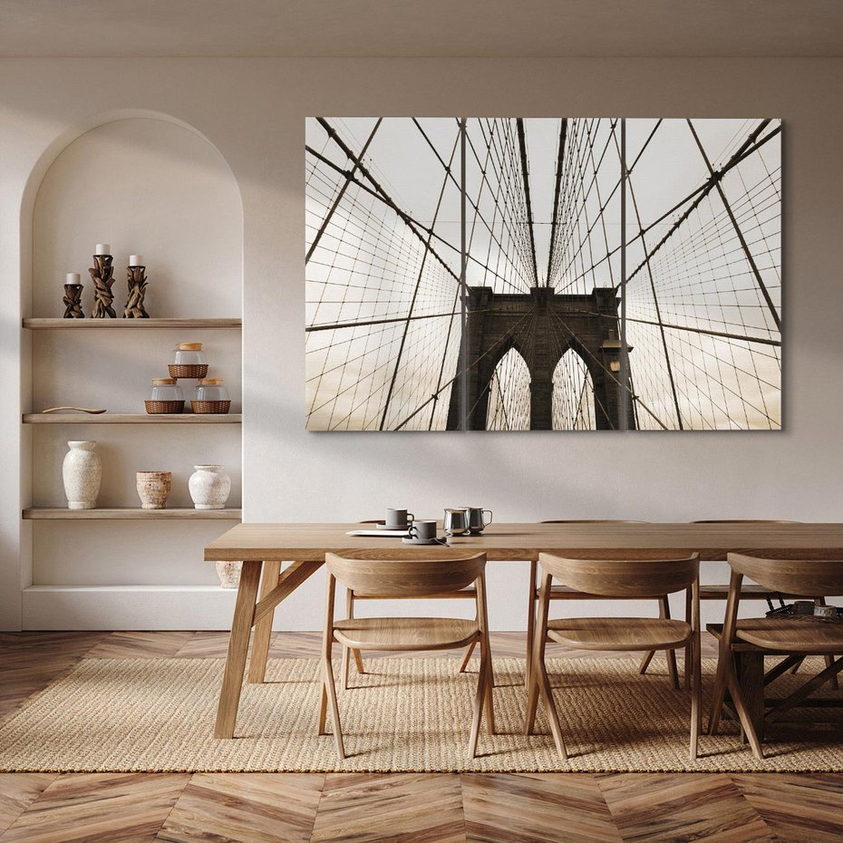 Obraz na płótnie 120x80 - Most z linami pod niebem - USA - most, liny