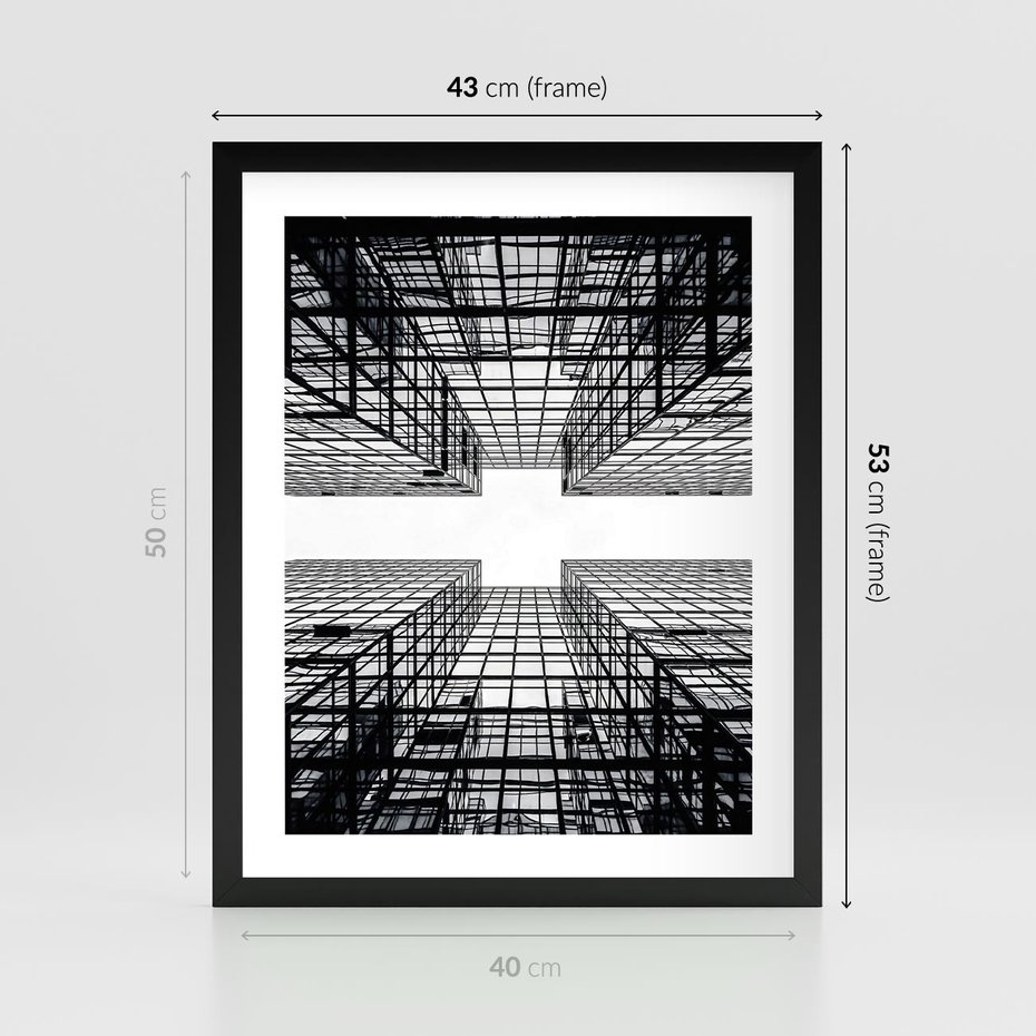 Plakat w ramie 40x50 - Czar i Wielkość - wieżowce, architektura - rama czarna
