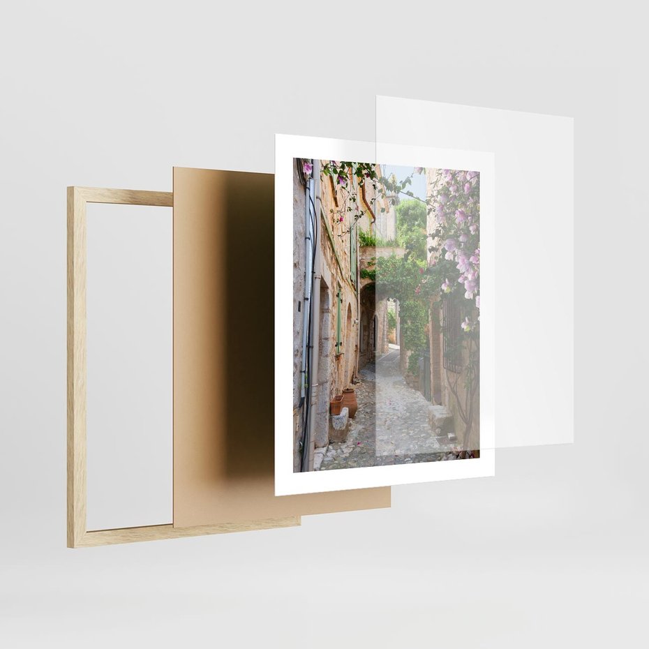 Plakat w ramie 40x50 - Ścieżka W Nieskończoność - uliczka, perspektywa - rama drewno