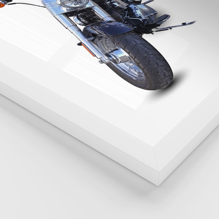 Plakat w ramie 30x40 - Motocykl w ruchu - motor, bike - rama biała