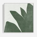 Obraz w ramie 50x50 - Oaza Harmonii - abstrakcyjny kształt, zielony plakat - rama biała