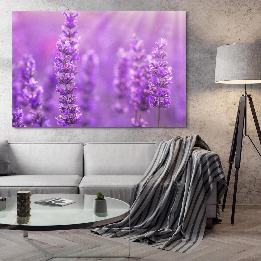 Obraz na płótnie 120x80 - Fioletowa harmonia lawendy - lawenda, fiolet