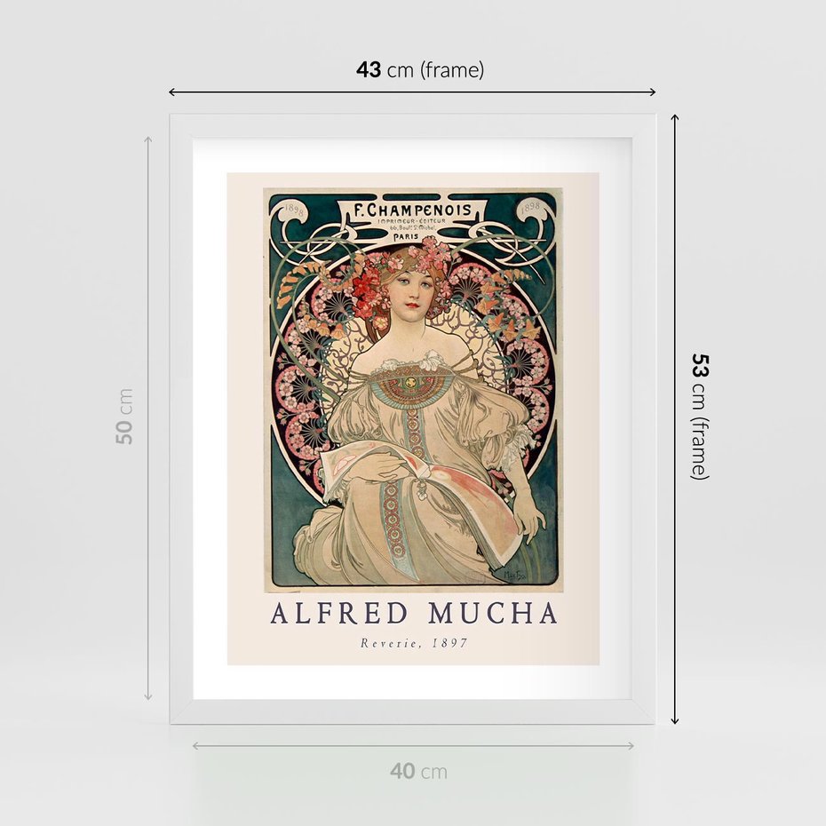 Plakat w ramie 40x50 - Piękno Art Nouveau - plakat, obraz - rama biała