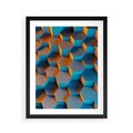 Plakat w ramie 40x50 - Trójwymiarowa Gra - geometryczna, 3D - rama czarna