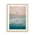 Plakat w ramie 50x70 - Turkusowe Uroki - niebieskie turkusowe morze, plaża - rama drewno