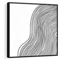Obraz w ramie 50x50 - Refrakcje Przestrzeni - mnimalistyczna forma, czarne linie - rama czarna