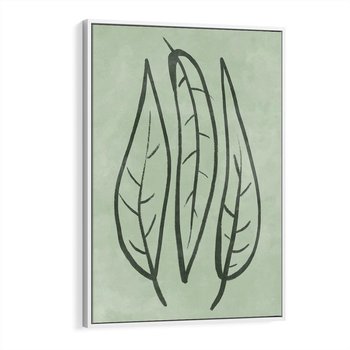 Obraz w ramie 50x70 - Energetyczne Ekspresje Natury - zielony plakat, roślinne motywy - rama biała