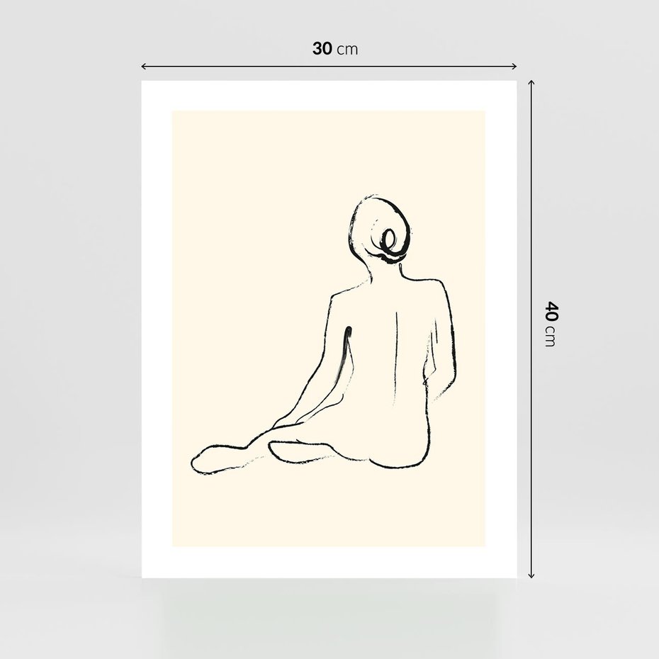 Plakat bez ramy 30x40 - Akt w Minimalizmie - kobieta akt, minimalizm