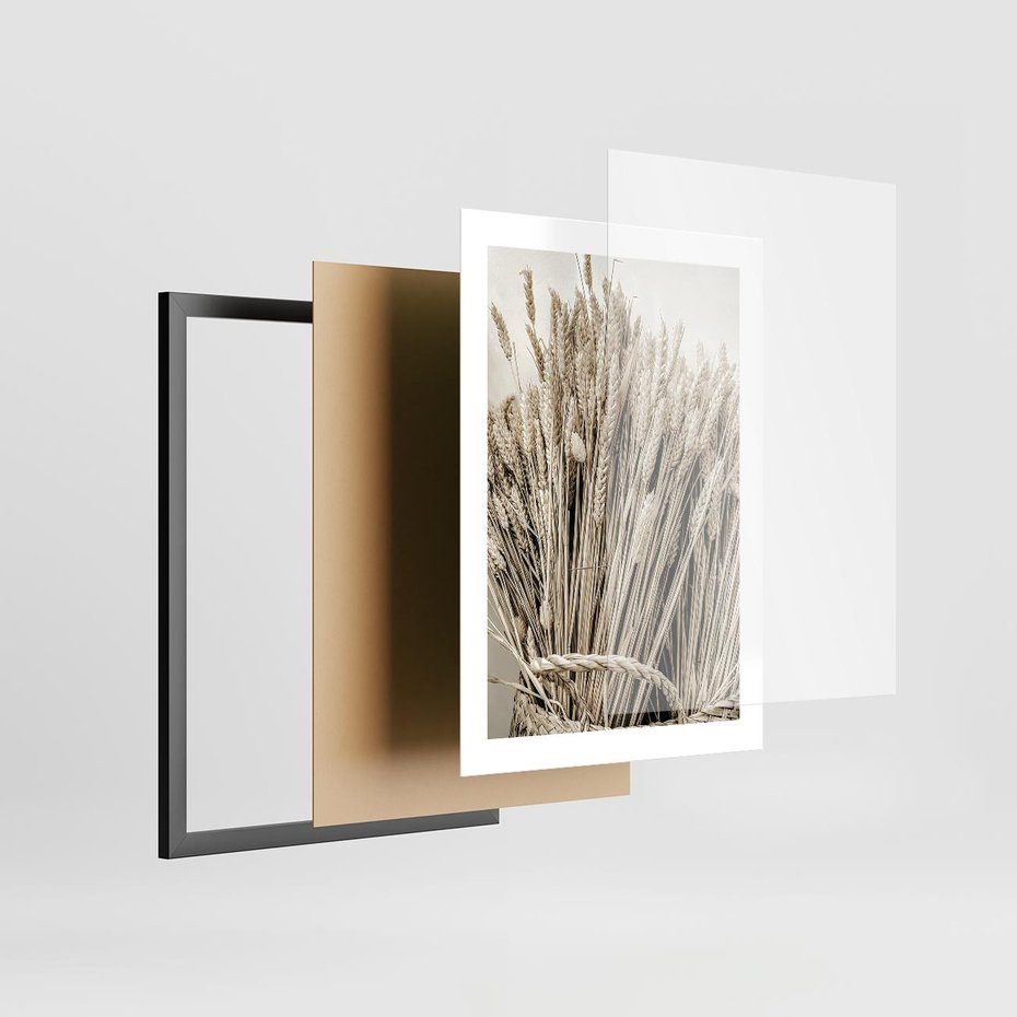 Plakat w ramie 30x40 - Letni Plon - zboże, kłosy zboża - rama czarna