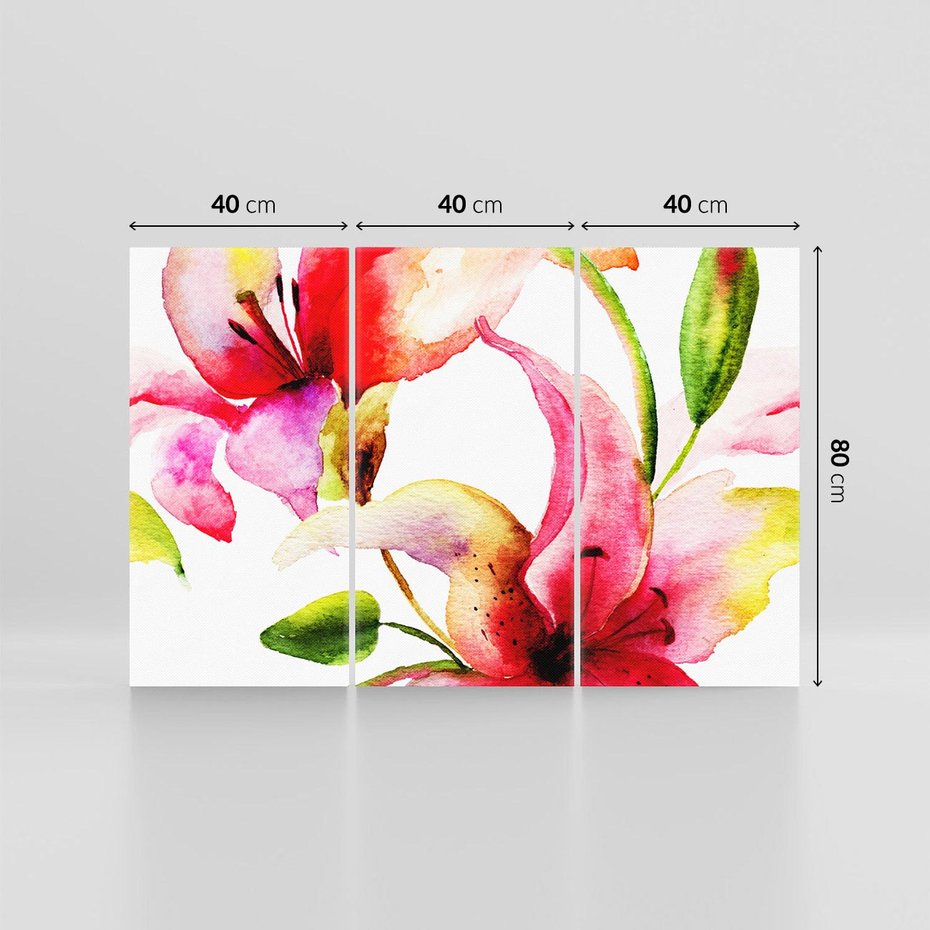 Obraz na płótnie 120x80 - Kwiaty w akwareli - delikatne piękno - kwiaty, akwarela