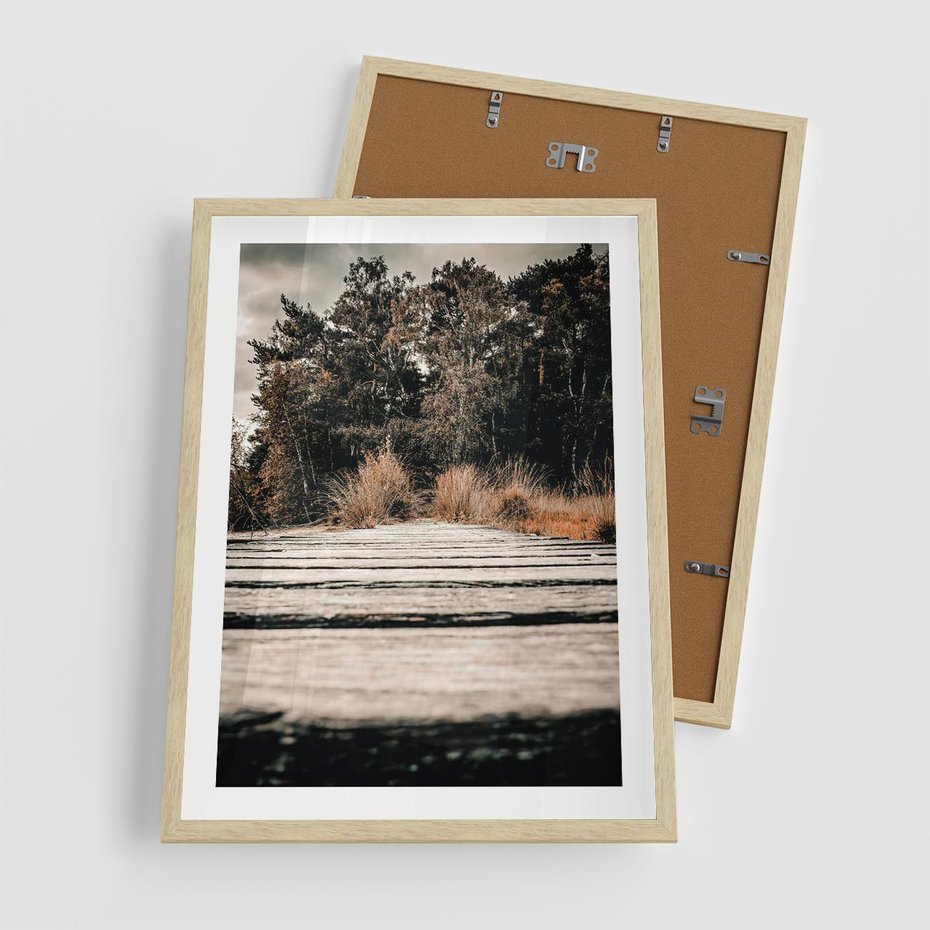 Plakat w ramie 50x70 - Fotografia w Ciepłych Barwach - odcienie brązu, fotografia - rama drewno