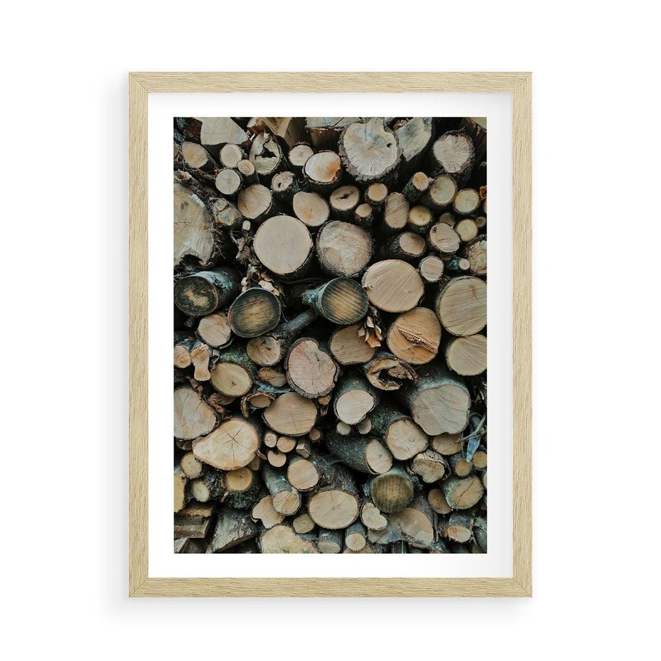 Plakat w ramie 50x70 - Bliskość Natury - drewno, las - rama drewno