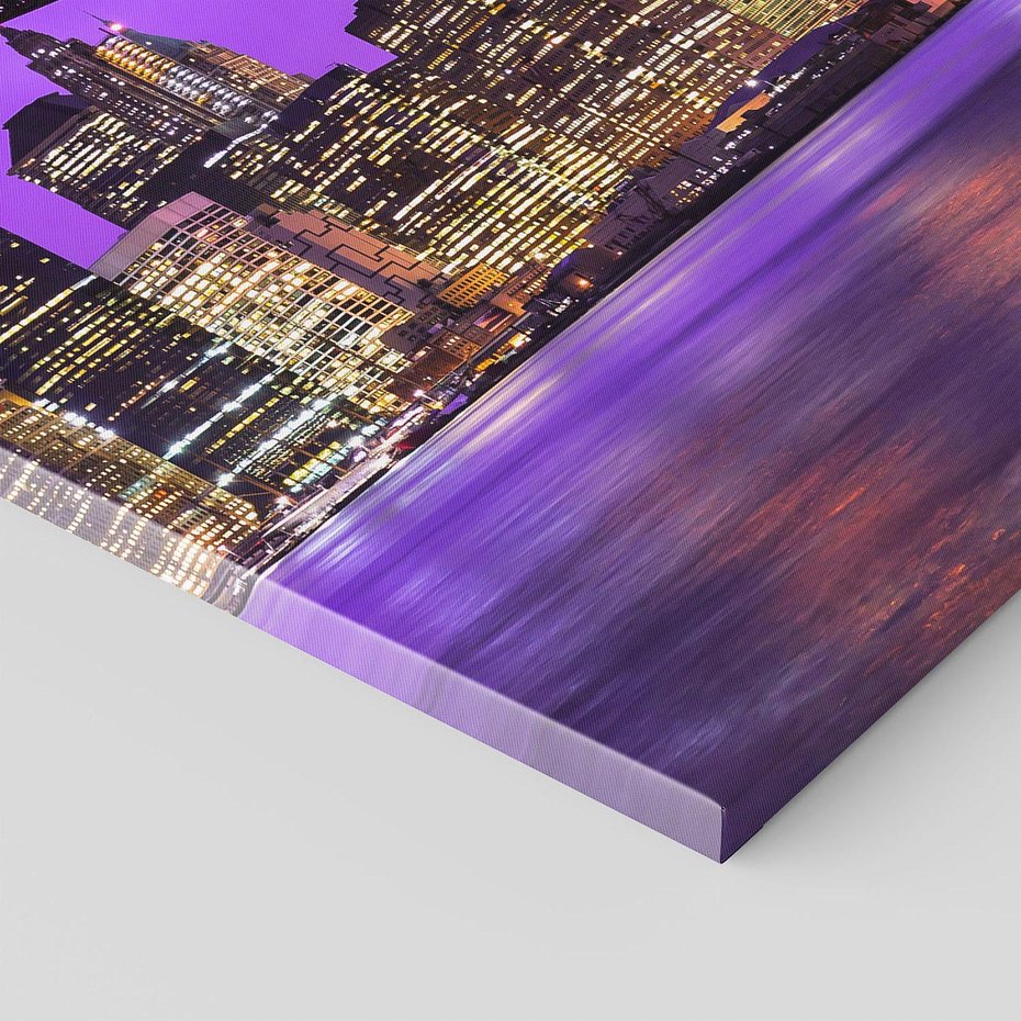 Obraz na płótnie 50x70 - Nocny Spacer po Moście Manhattan - most, Nowy Jork