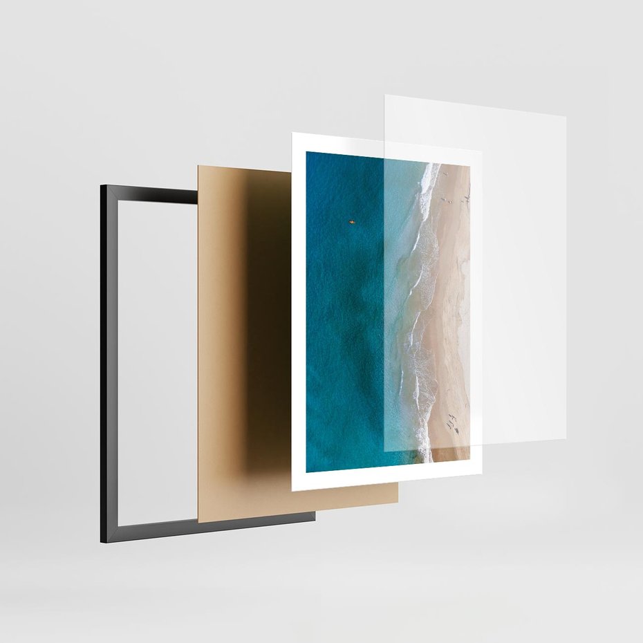 Plakat w ramie 50x70 - Spokój nad morzem - morze, plaża - rama czarna