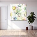 Obraz na płótnie 40x40 - Delikatne Kolory - akwarelowe, kwiaty