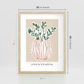 Plakat w ramie 30x40 - Boho Refleksje Natury - gałązki w wazonie, typografia - rama drewno