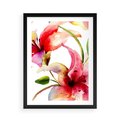 Plakat w ramie 50x70 - Kwiaty w akwareli - delikatne piękno - kwiaty, akwarela - rama czarna