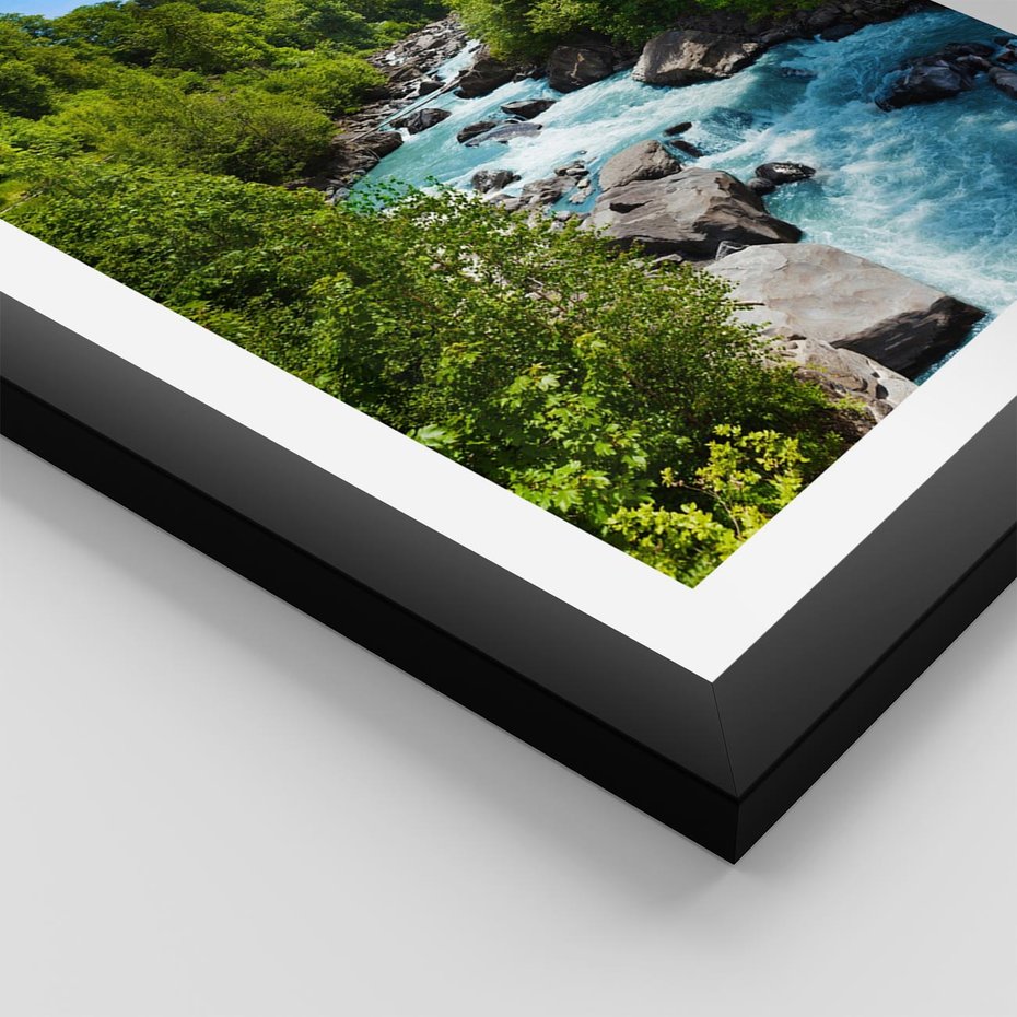 Plakat w ramie 30x40 - Górski strumyk - strumyk, góry - rama czarna