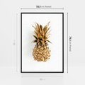 Obraz w ramie 50x70 - Ekskluzywny Akcent - złoty, ananas - rama czarna