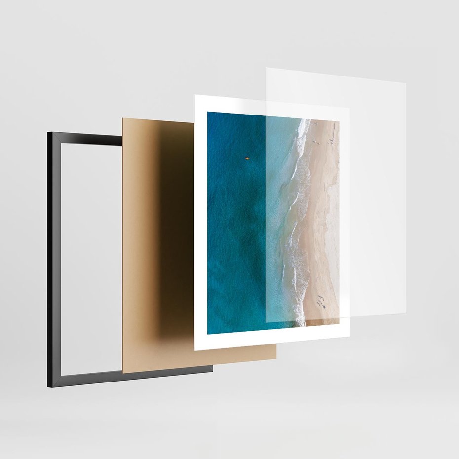 Plakat w ramie 40x50 - Spokój nad morzem - morze, plaża - rama czarna