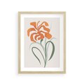 Plakat w ramie 30x40 - Kwiatowe Harmonie - kwiat, sztuka nowoczesna - rama drewno