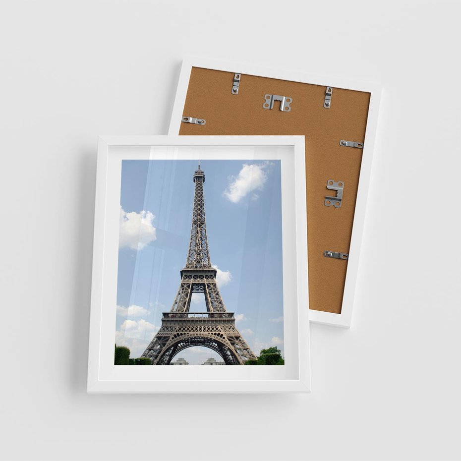 Plakat w ramie 40x50 - Paryż z wieżą Eiffla - Eiffla, Paryż - rama biała