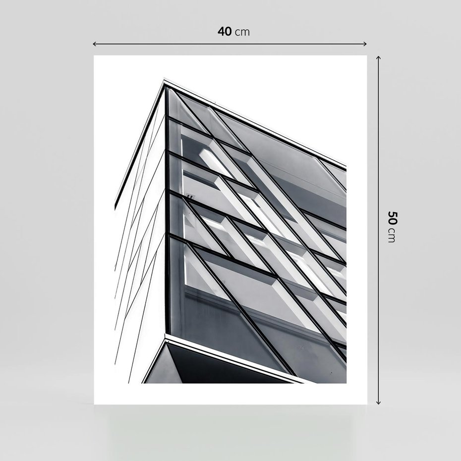 Plakat bez ramy 40x50 - Architektura Przyszłości: Czarno-Białe Ujęcie - nowoczesna architektura, czarno białe zdjęcie