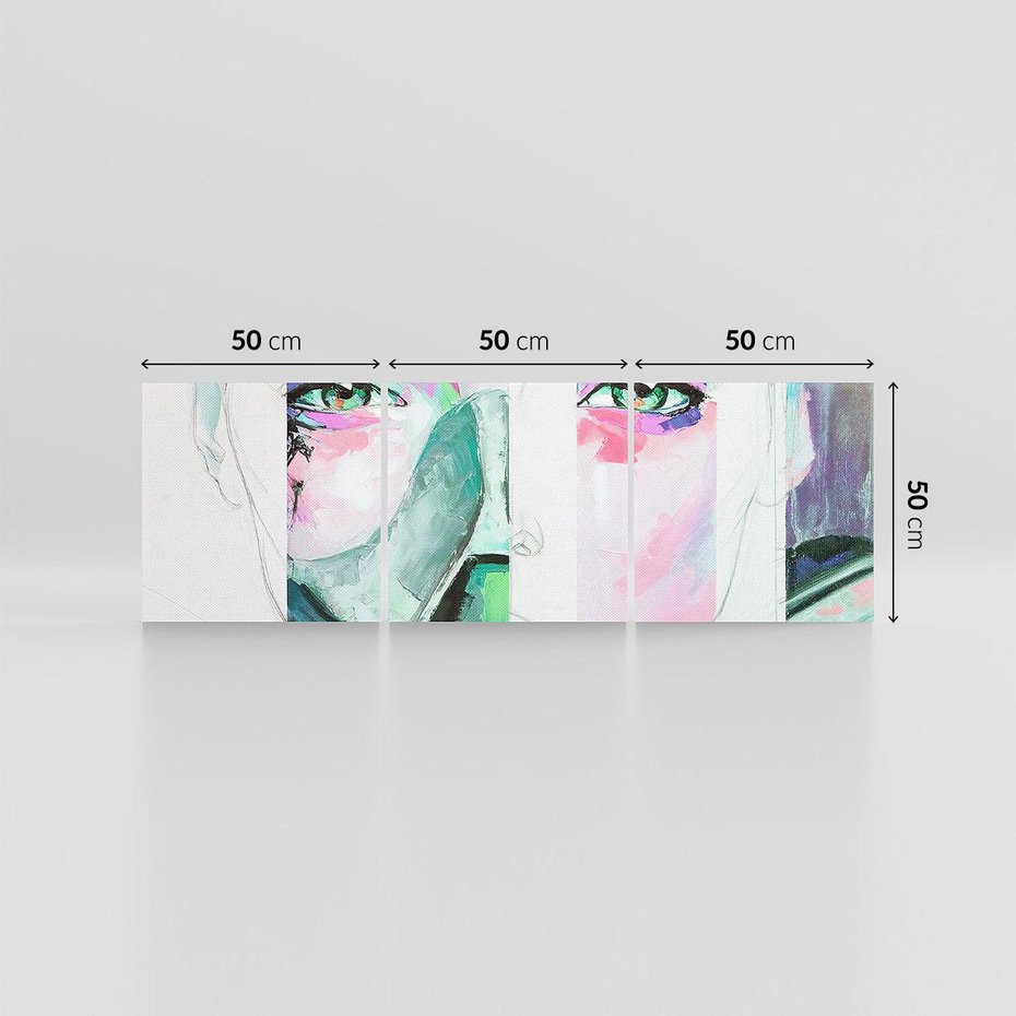 Obraz na płótnie 150x50 - Niezakończona Piękność - abstrakcyjny obraz olejny, portret kobiety