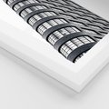 Plakat w ramie 40x50 - Wieżowiec na Monochromatycznym Obrazie - architektura, wieżowiec - rama biała