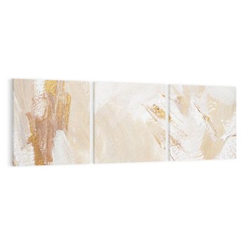 Obraz na płótnie 150x50 - Elegancja w Złocistym Chaosie - złoto beż, abstrakcja
