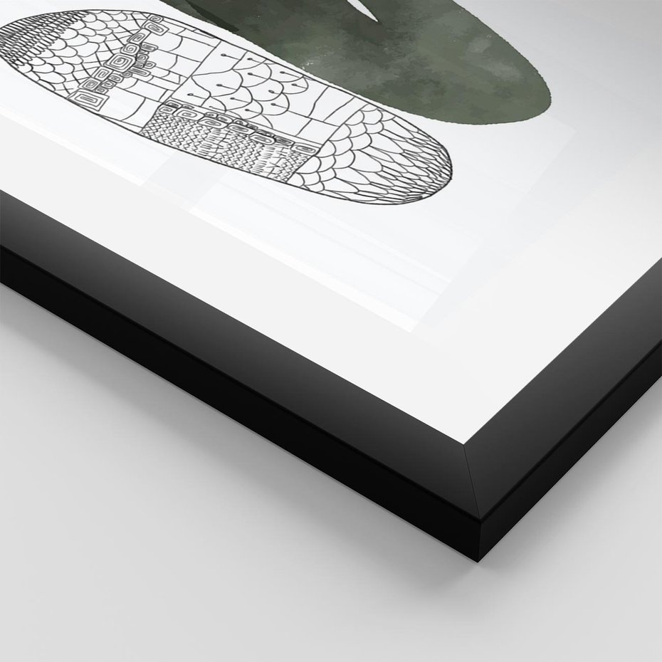 Plakat w ramie 30x40 - Przesunięte Jabłko - minimalistyczny plakat, jabłko - rama czarna