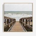 Obraz w ramie 80x80 - Morze i drewniany pomost - morze, pomost - rama drewno