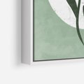 Obraz w ramie 50x70 - Kształty Zielonego Ukojenia - zielony plakat, roślinne motywy - rama biała