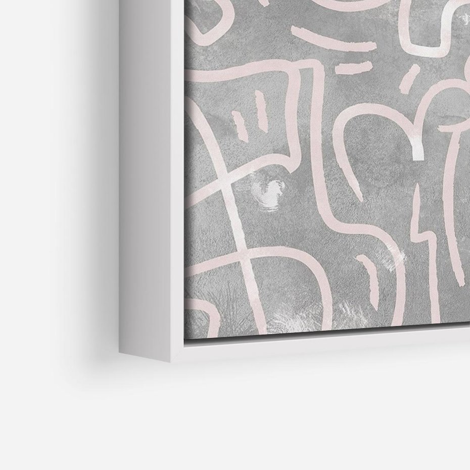 Obraz w ramie 80x80 - Sploty odblasków i zawirowań - abstrakcyjne rysunki, wzorek - rama biała