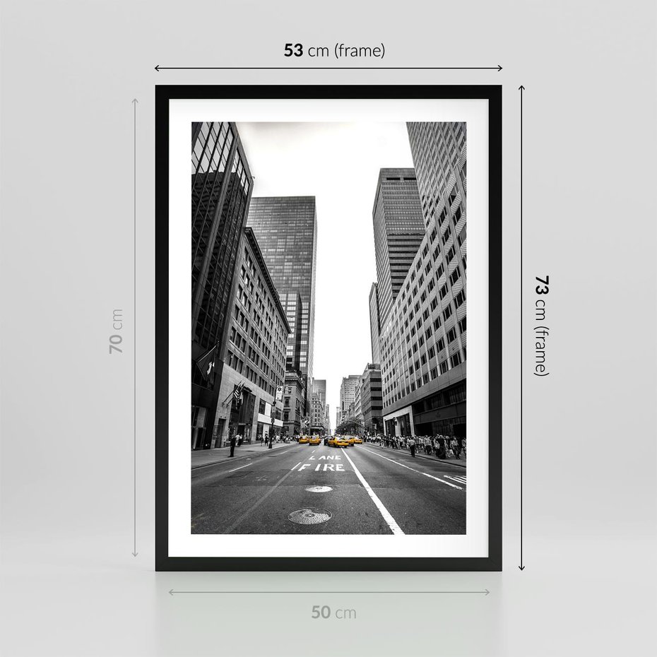 Plakat w ramie 50x70 - Ulica Nowego Jorku - ulica, Nowy Jork - rama czarna