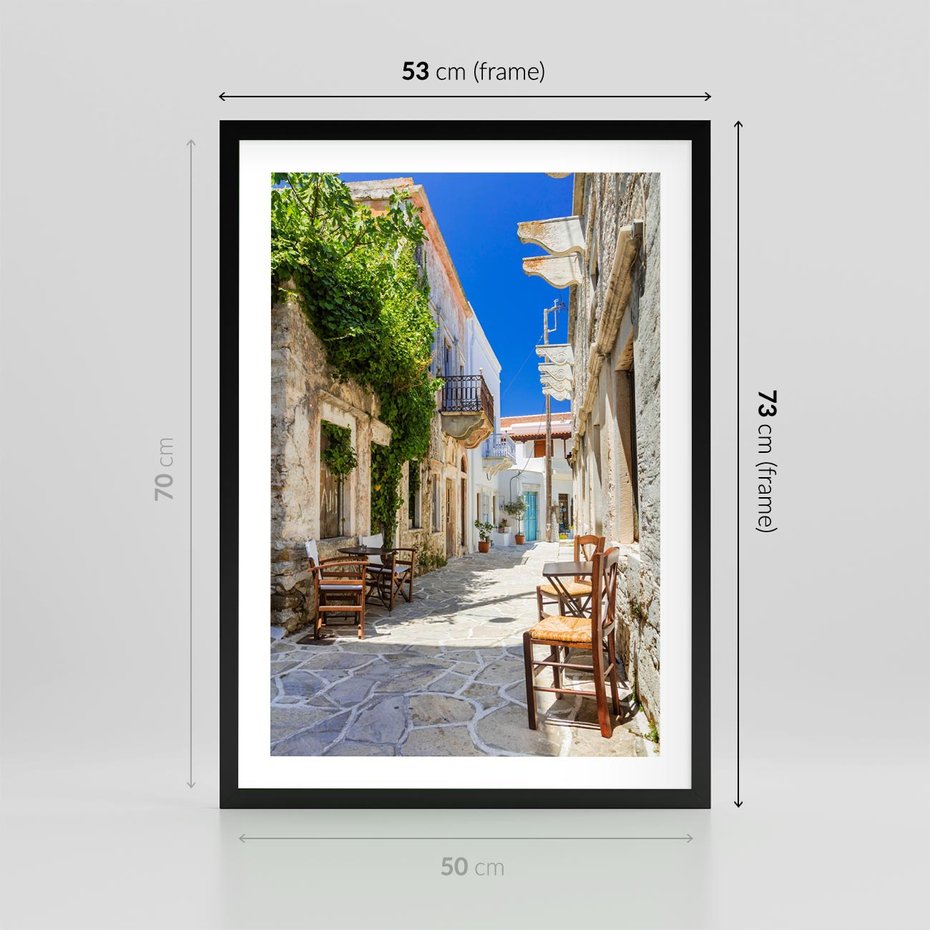Plakat w ramie 50x70 - Magiczny Spacer - uliczka, perspektywa - rama czarna