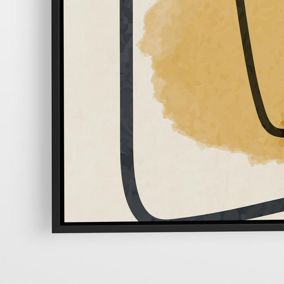 Obraz w ramie 50x50 - Rozkwitające Formy - abstrakcyjne nieregularne kształty, minimalistyczny plakat - rama czarna